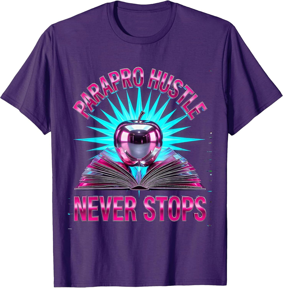 Men's Parapro Hustle Never Stops Paraprofessional Design T-Shirt - Purple