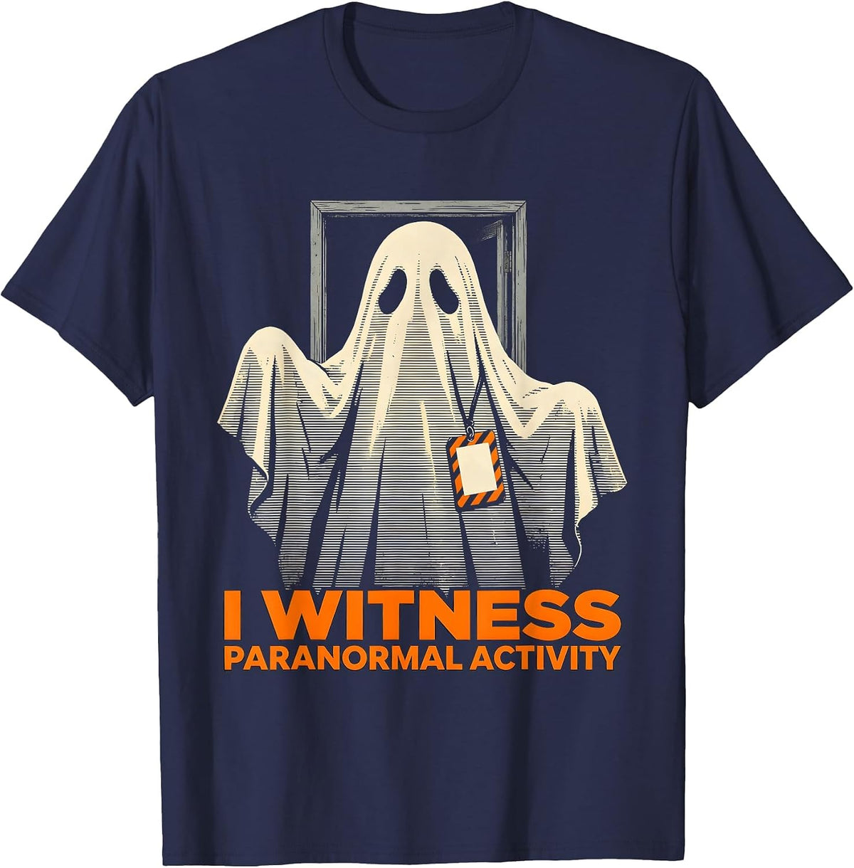 I Witness Para Normal Activity Funny Paraprofessional Ghost T-Shirt - Navy Blue