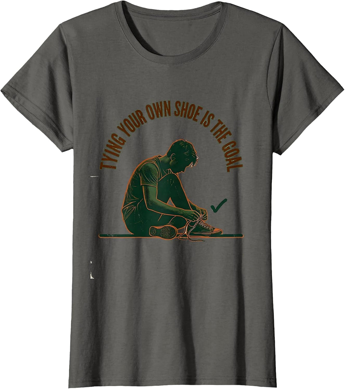 Women's Tying Your Own Shoe Is The Goal Vintage Physical Therapy T-Shirt - Asphalt Grey