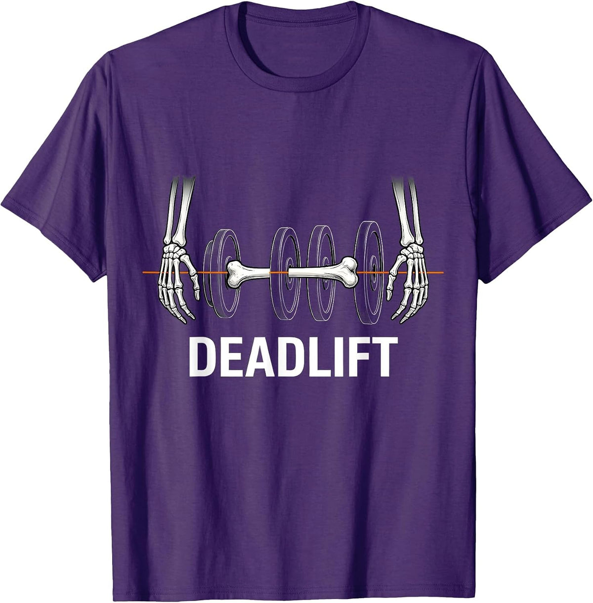 Deadlift Funny Halloween Skeleton Weight Lifting Workout T-Shirt - Purple