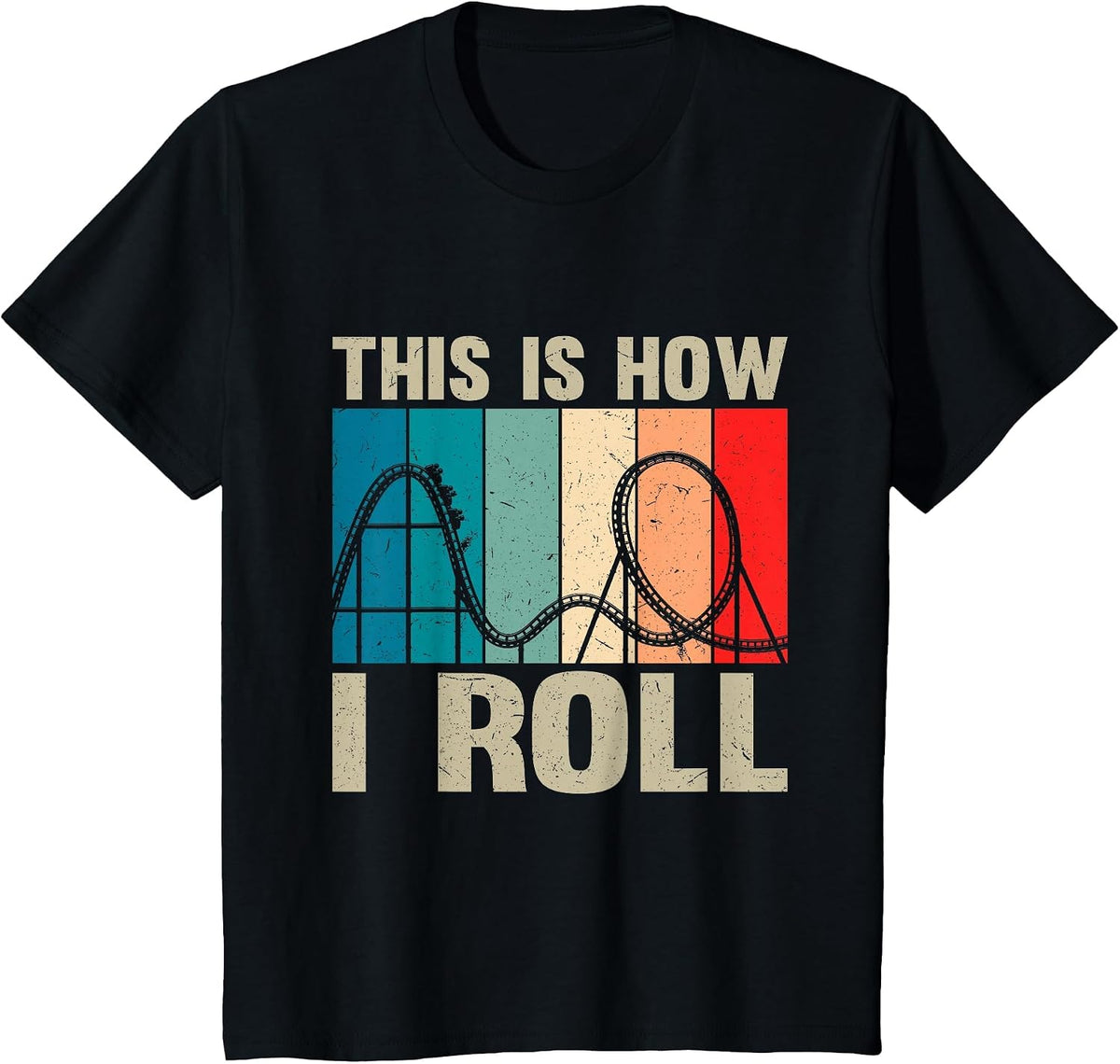 Vintage Roller Coaster Youth Men Women Toddler Park Lover T-Shirt - Black