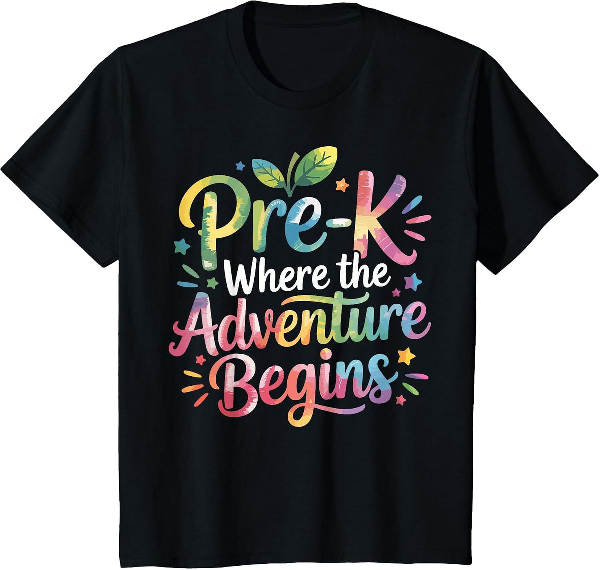 Pre-K Where The Adventure Begins Preschool Teachers Students T-Shirt - Black