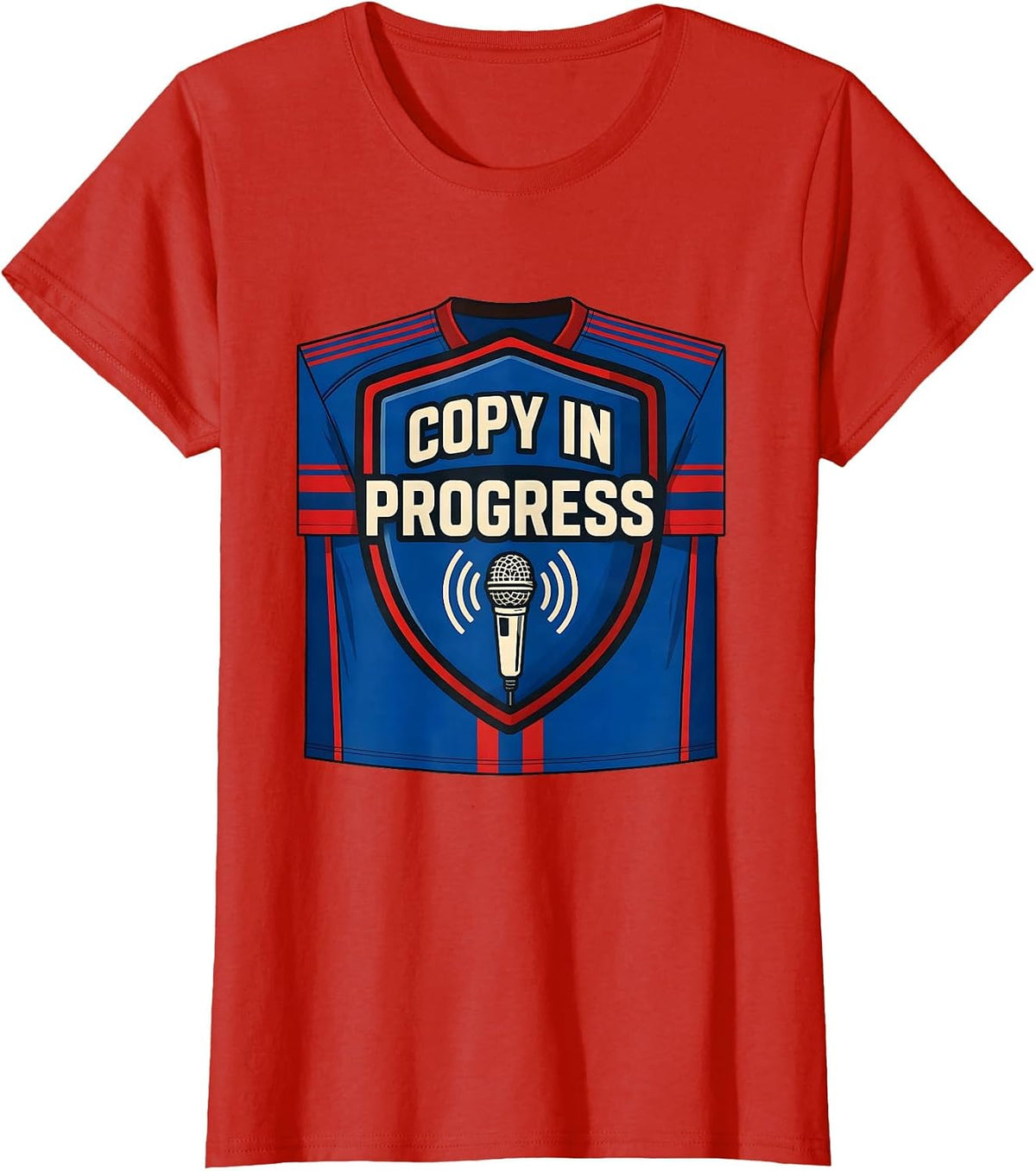 Women's Copy In Progress Funny Ham Radio Operator Hobbyist Humor T-Shirt - Red
