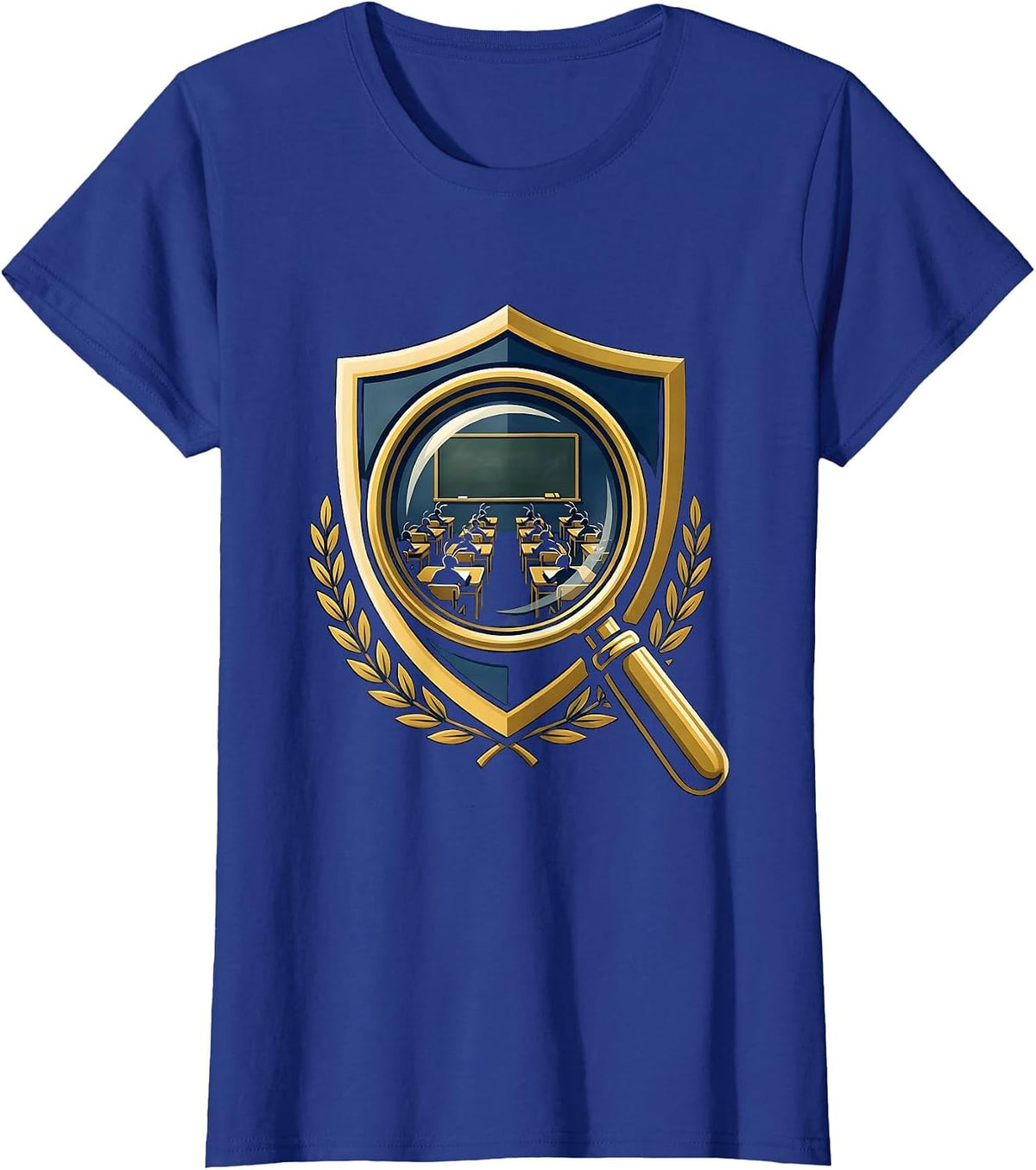 Women's 5th Grade Teacher Magnifying Glass Ant Classroom T-Shirt - Royal Blue