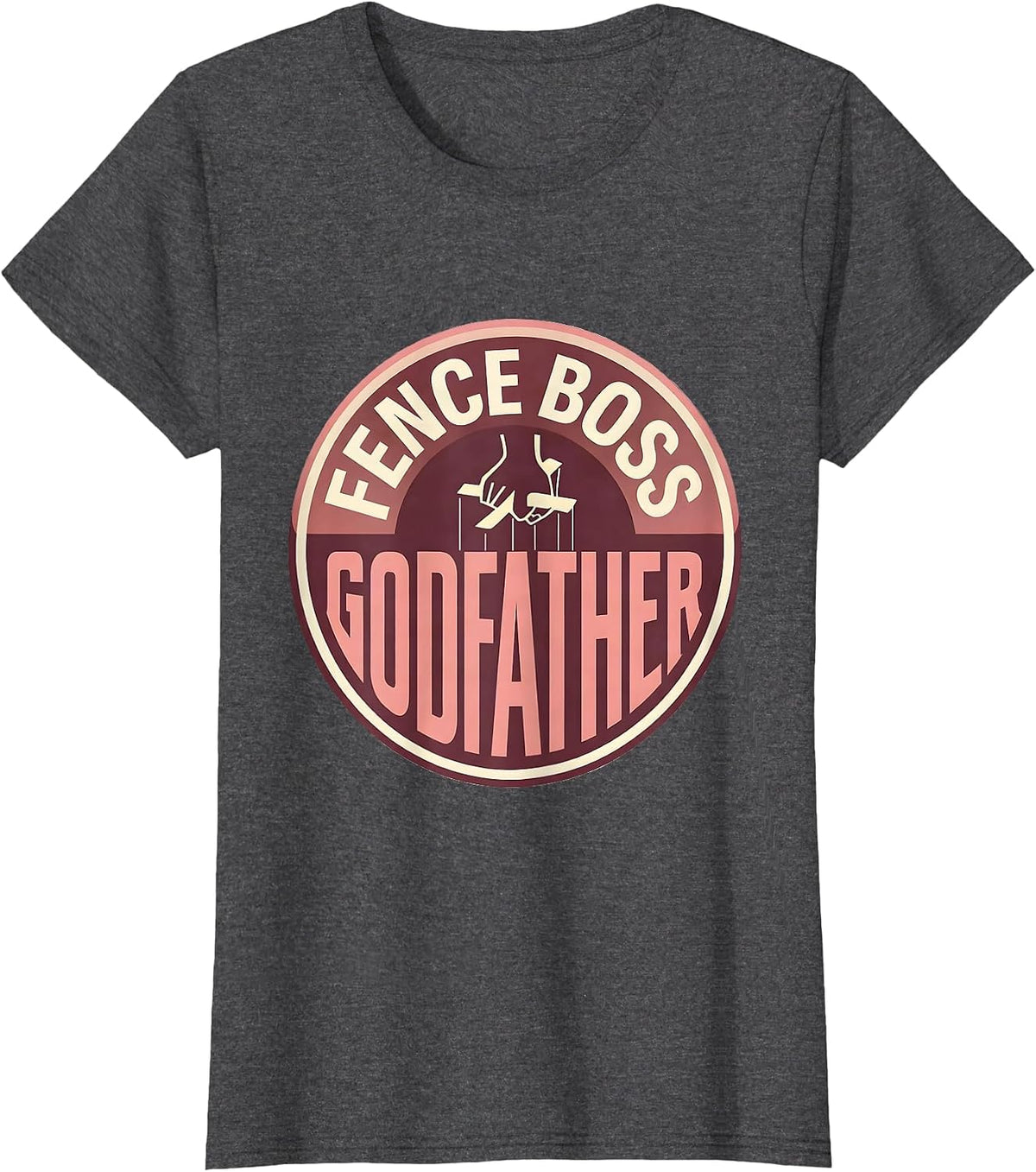 Women's Fence Boss Godfather Funny Family Matching Rodeo Cowgirl T-Shirt - Dark Heather Grey