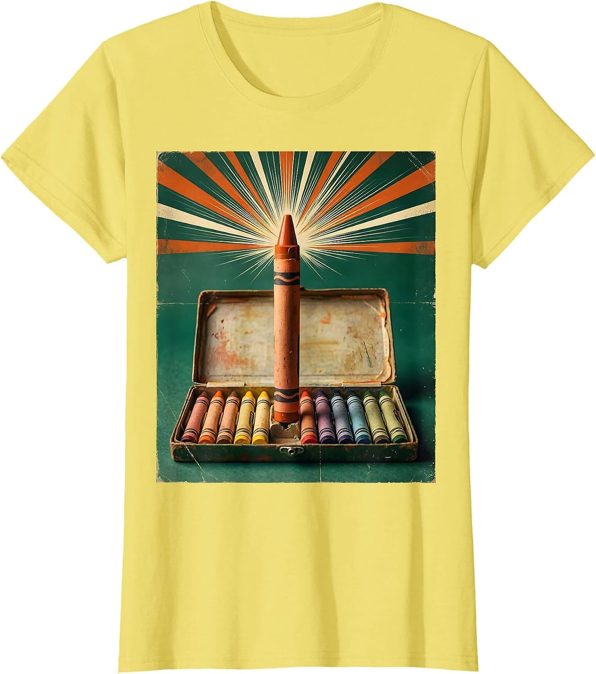 Paraprofessional Crayon Torch Graphic Tee T-Shirt - Lemon Yellow