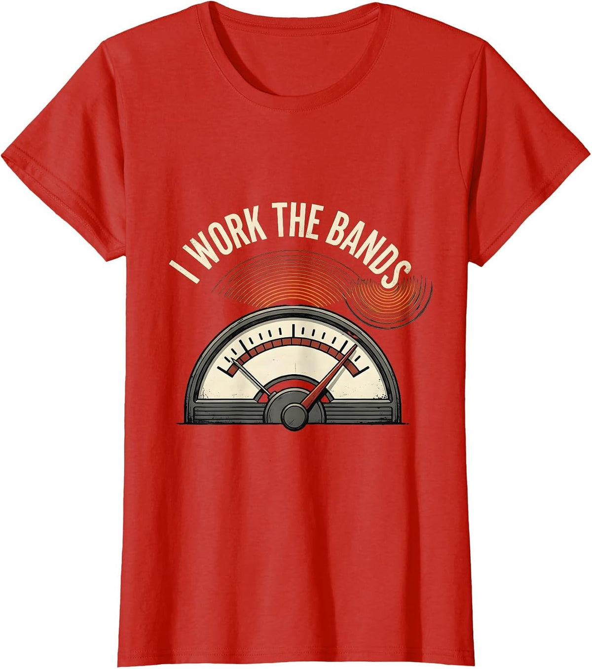 I Work The Bands Funny Ham Radio Amateur Radio Operator T-Shirt - Red