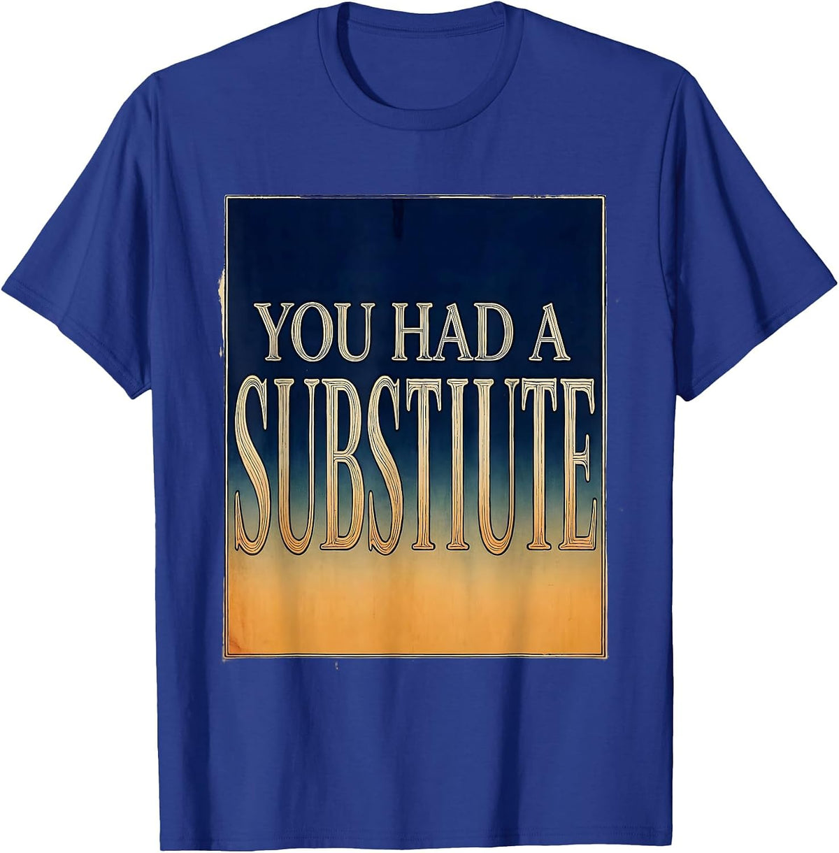 You Had A Substitute Funny Teacher Design T-Shirt - Royal Blue