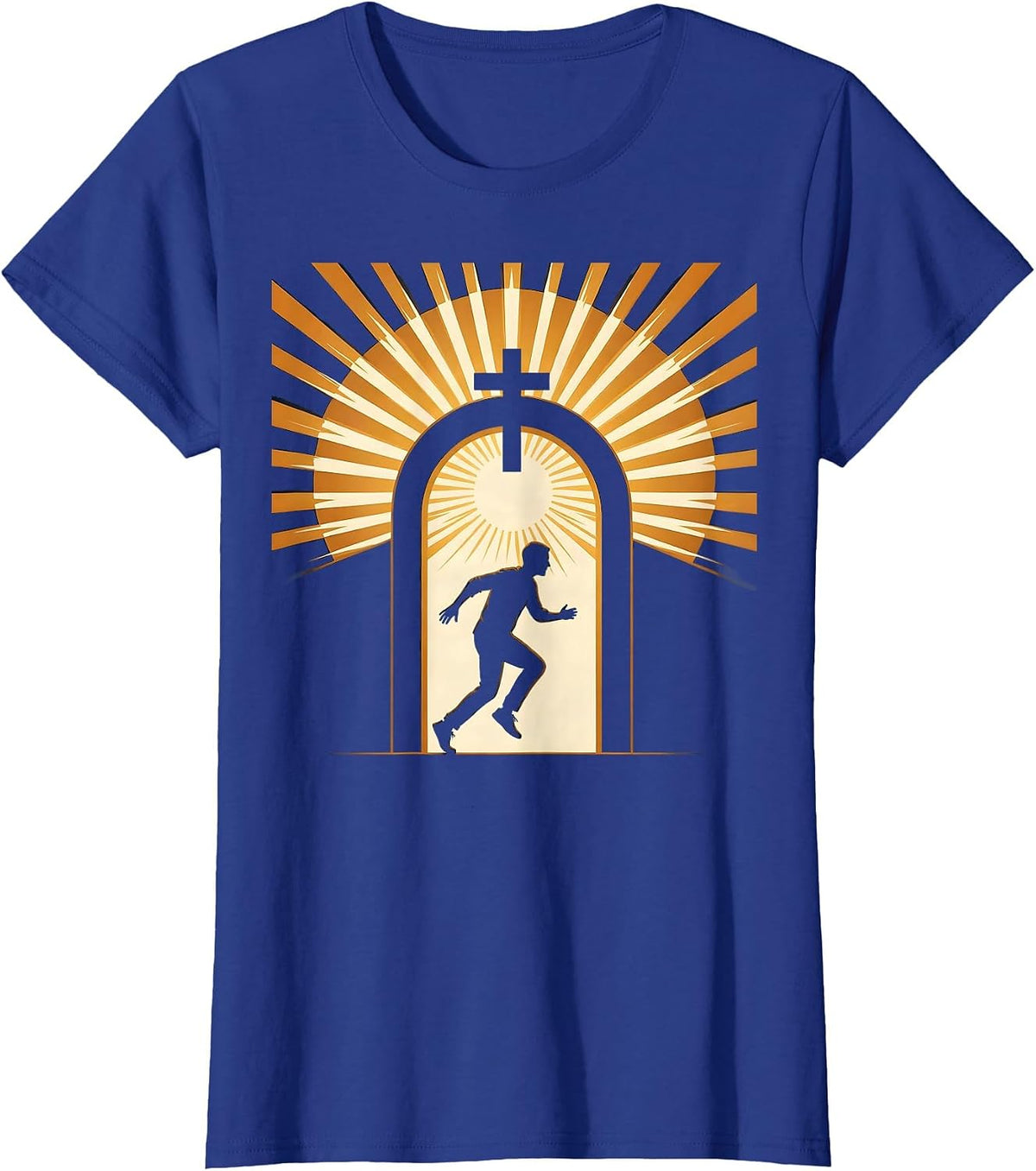 Women's Mental Health Walking Into Light Illustration T-Shirt - Royal Blue