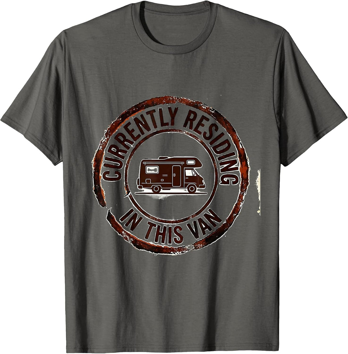 Men's Currently Residing In This Van Retro Van Life Nomads Camper T-Shirt - Asphalt Grey