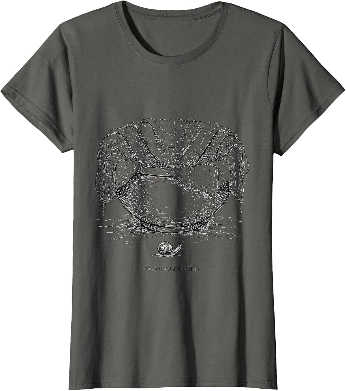 Women's I'm Not Rushing This Funny Baker Sourdough Bread Lover Gift T-Shirt - Asphalt Grey