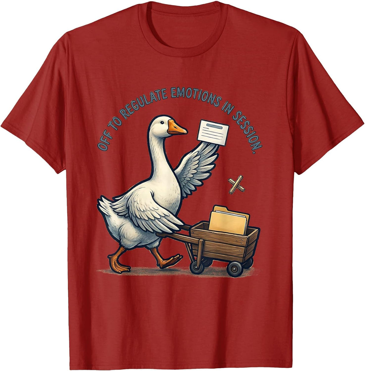 Men's Off To Regulate Emotions In Session Funny Mental Health T-Shirt - Cranberry Red