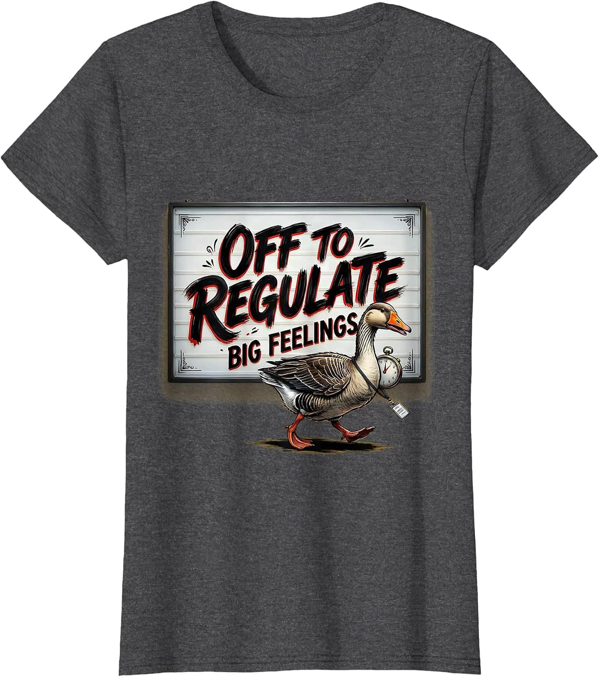 Women's Off To Regulate Big Feelings Funny Mental Health Counselor T-Shirt - Dark Heather Grey