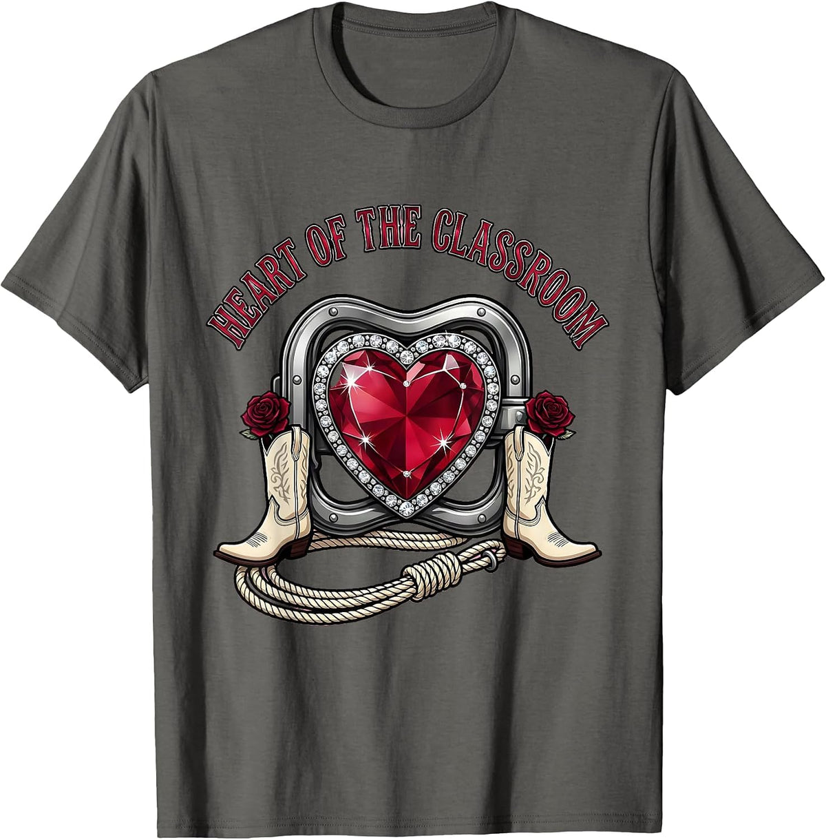 Men's Heart of the Classroom Paraprofessional Design T-Shirt - Asphalt Grey
