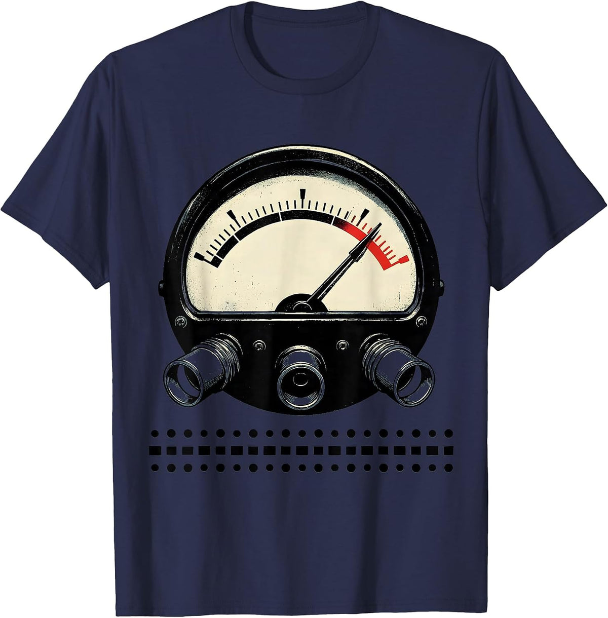 Men's Analog Meter Ham Radio Operator Hobbyist Humor T-Shirt - Navy Blue