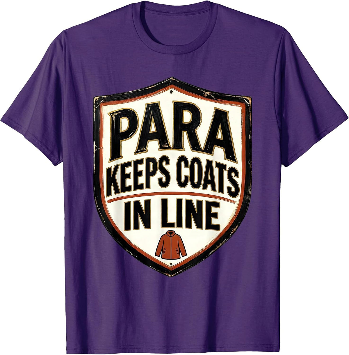 Men's PARA Keeps Coats In Line Funny Paraprofessional Paraeducator T-Shirt - Purple