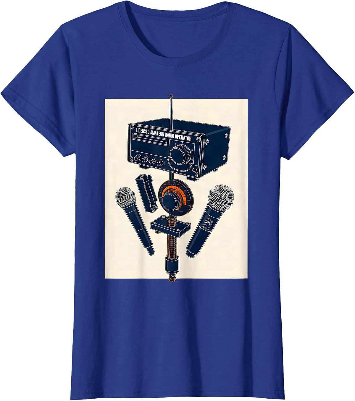 Women's Licensed Amateur Radio Operator Funny Ham Radio Hobbyist T-Shirt - Royal Blue