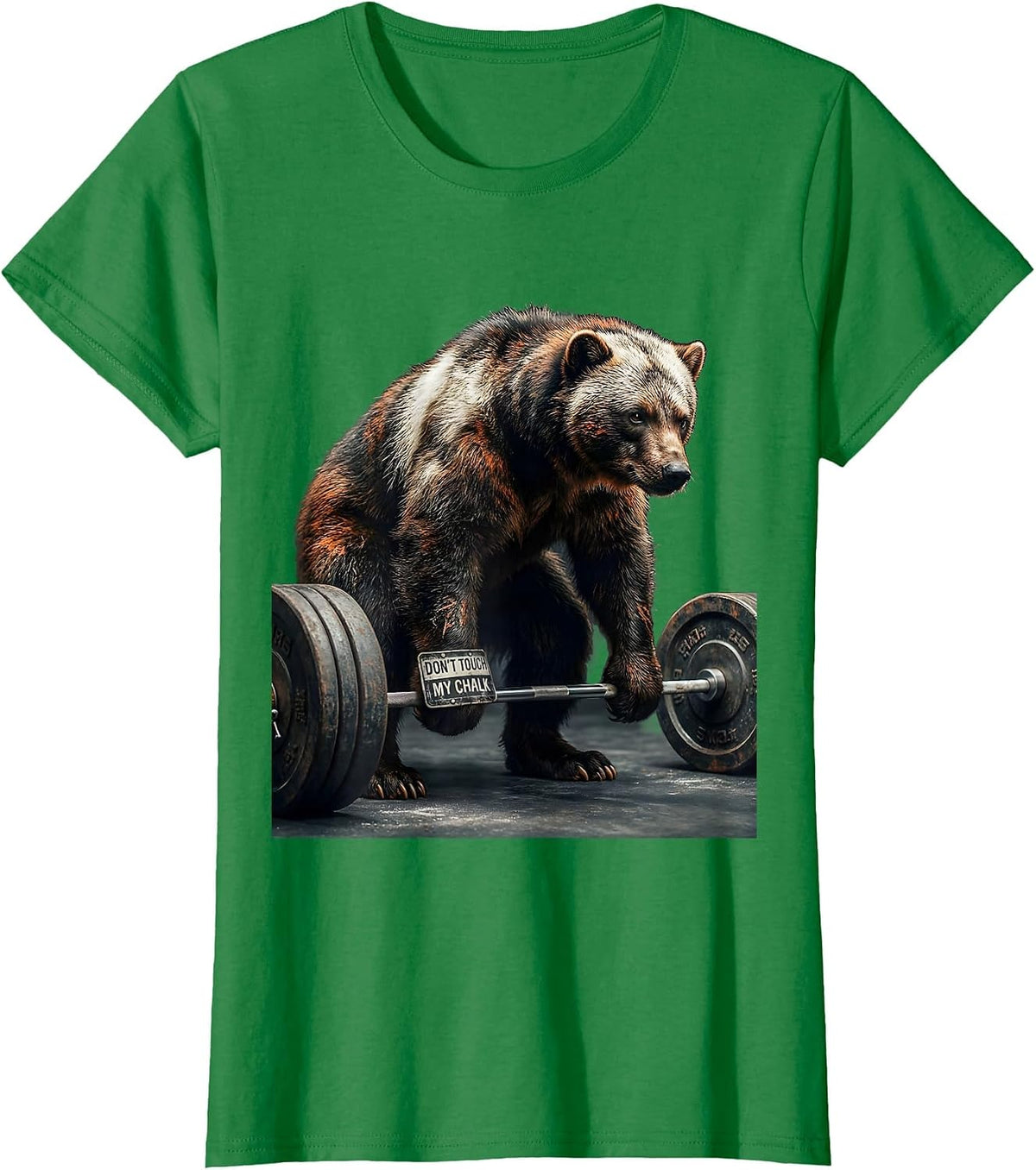 Women's Don't Touch My Chalk Funny Gym Weightlifting Workout Humor T-Shirt - Kelly Green