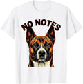 Men's No Notes Pop Art Basenji Dog Humor Multi-Breed Dog Lover T-Shirt - White