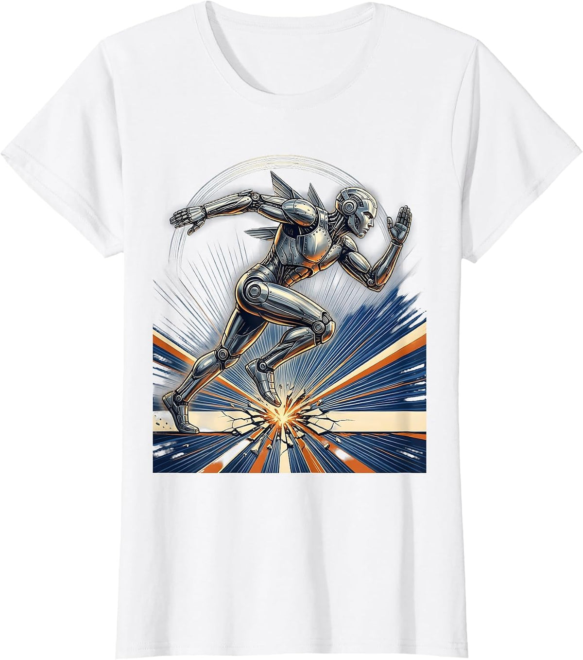Women's Godspeed Sprinter Finish Line Burst Design T-Shirt - White