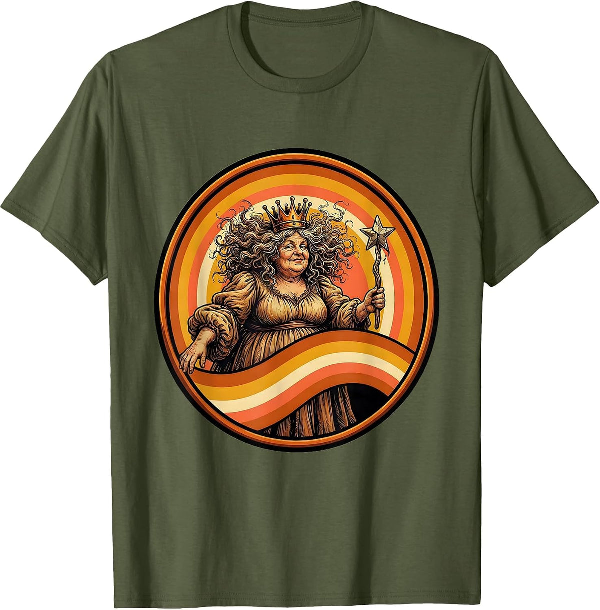 Men's Disheveled Fairy Godmother Broken Wand Graphic T-Shirt - Olive Green