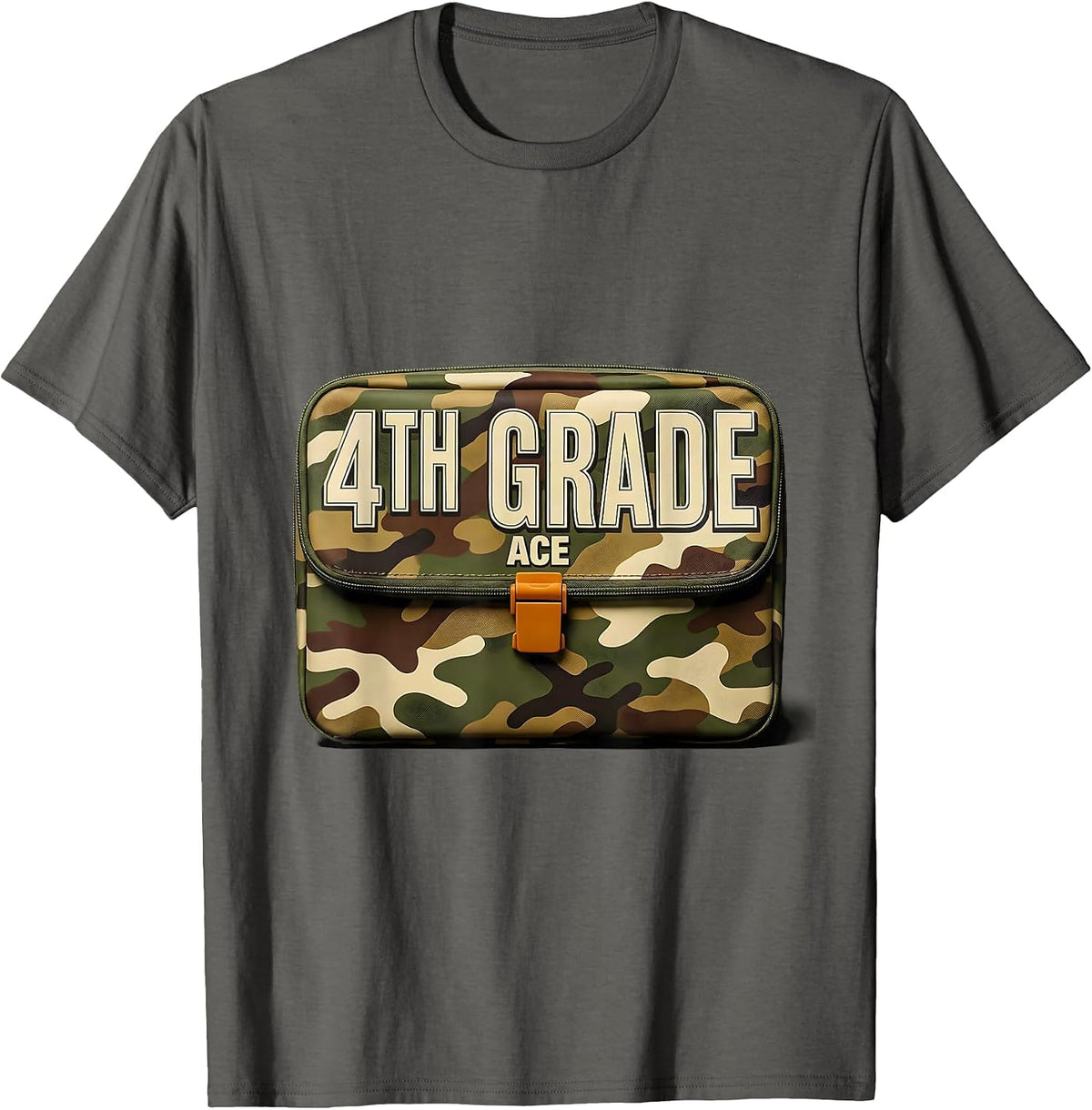 4th Grade Ace Camo Fourth Grade Teacher Back To School Boys T-Shirt - Asphalt Grey