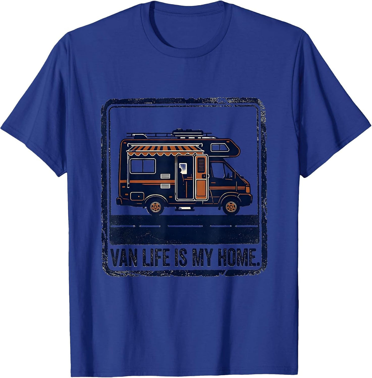 Van Life Is My Home Retro Camper Van Nomad Pride T-Shirt - Royal Blue
