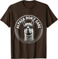 Alpaca Don't Care Peruvian Pride Design T-Shirt - Brown