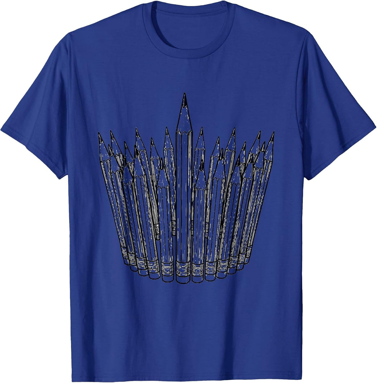 Paraprofessional Colored Pencil Crown Graphic T-Shirt - Royal Blue