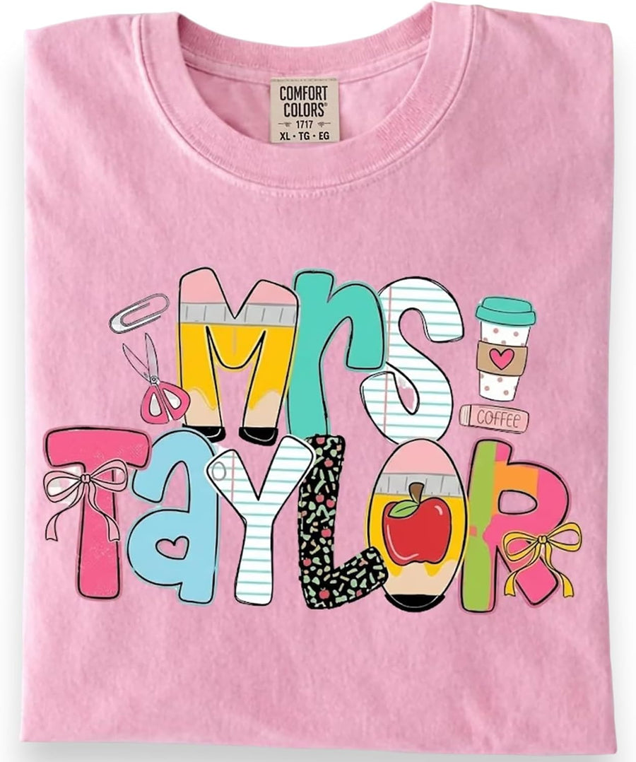 Custom Teacher Shirt, Personalized Teacher Tshirt Sweatshirt, 2026 Back to School Gift Teachers Appreciaton - Ds 02