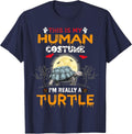 This is My Human Costume I'm Really A Turtle Halloween T-Shirt - Navy Blue