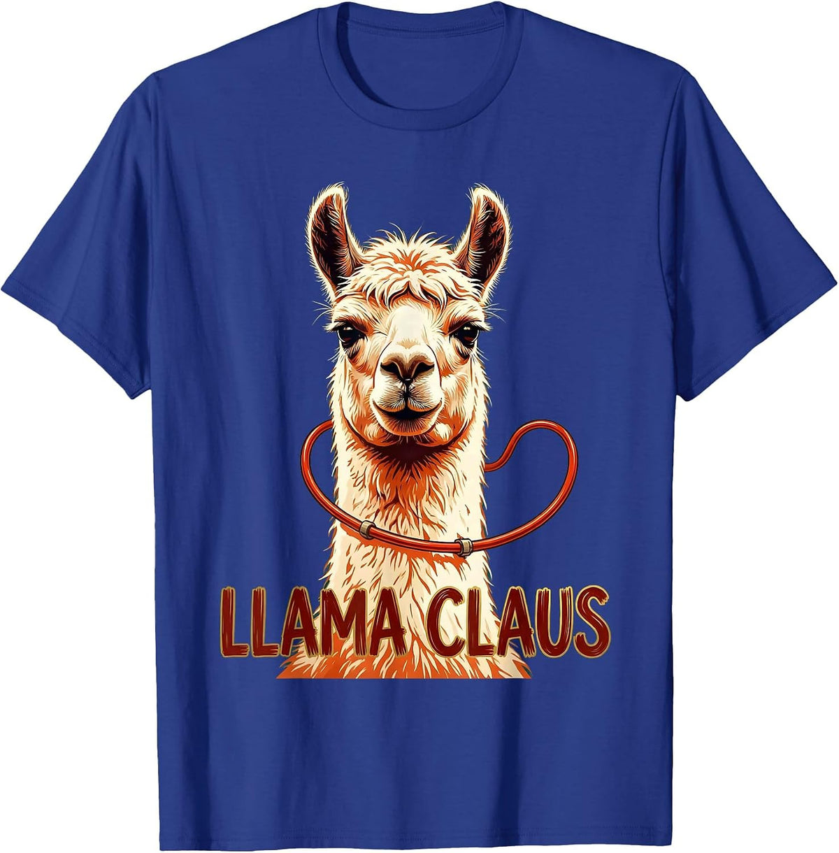 Llama Claus Funny Llama Lover Christmas Novelty T-Shirt - Royal Blue