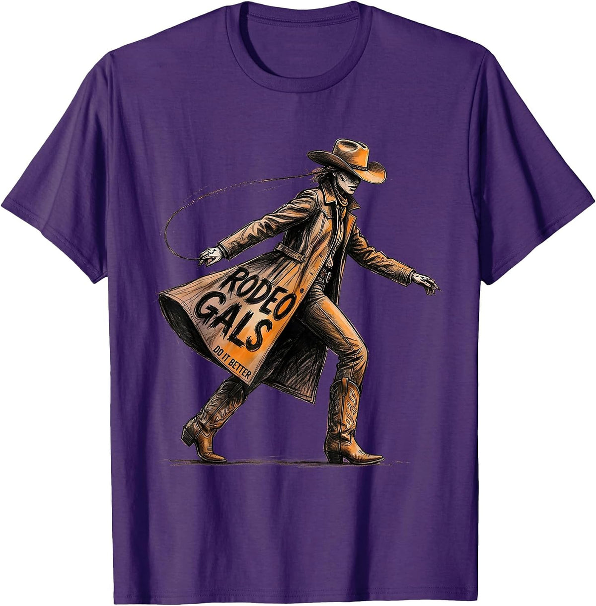 Men's Rodeo Gals Do It Better Western Cowgirl Design T-Shirt - Purple