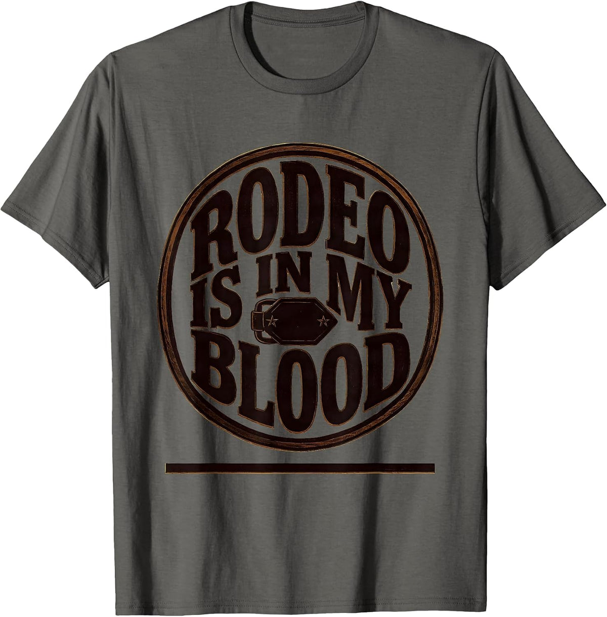 Rodeo Is In My Blood Western Cowgirl Country Pride T-Shirt - Asphalt Grey
