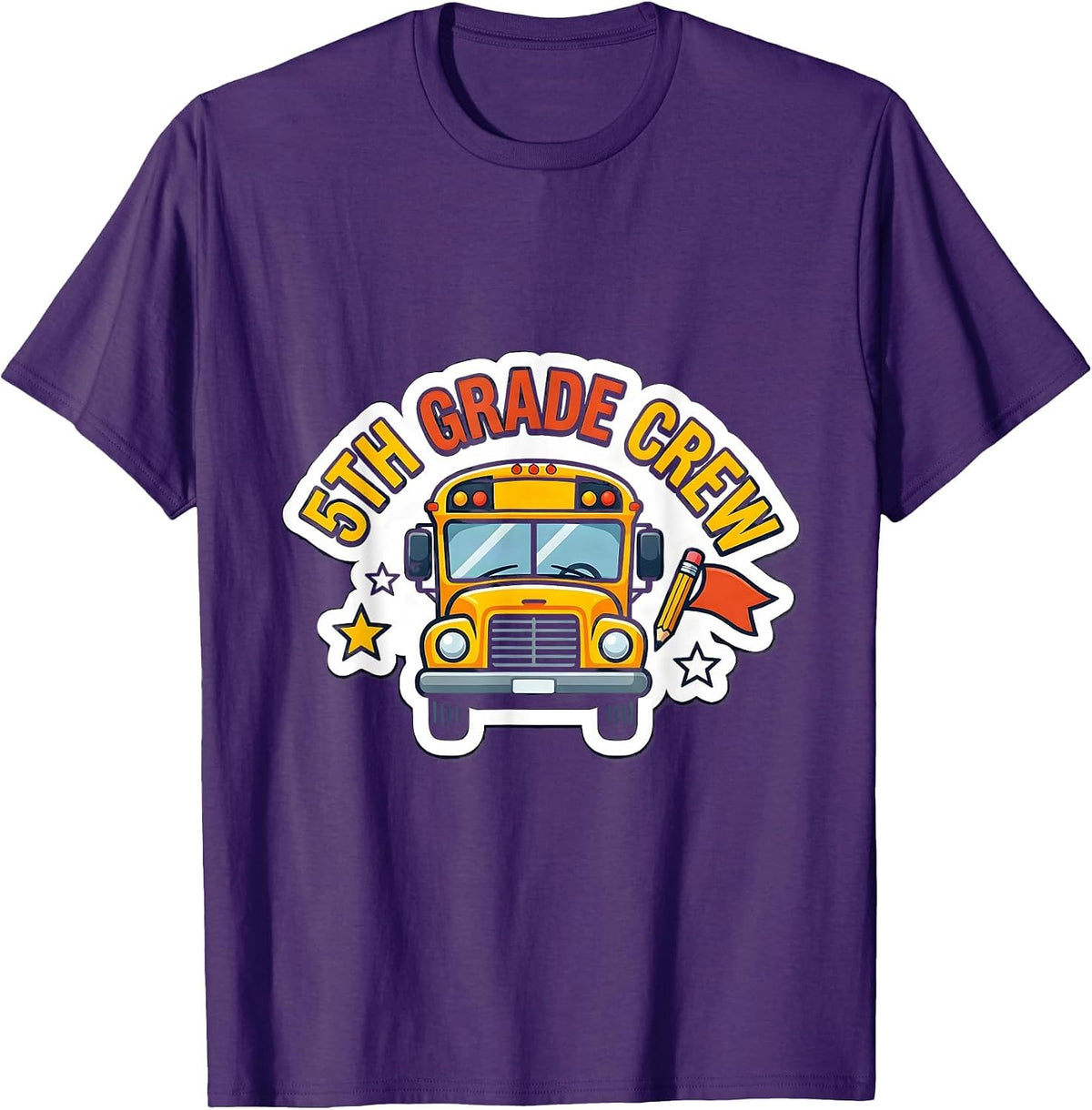 Men's 5th Grade Crew Teacher Team Back To School T-Shirt - Purple