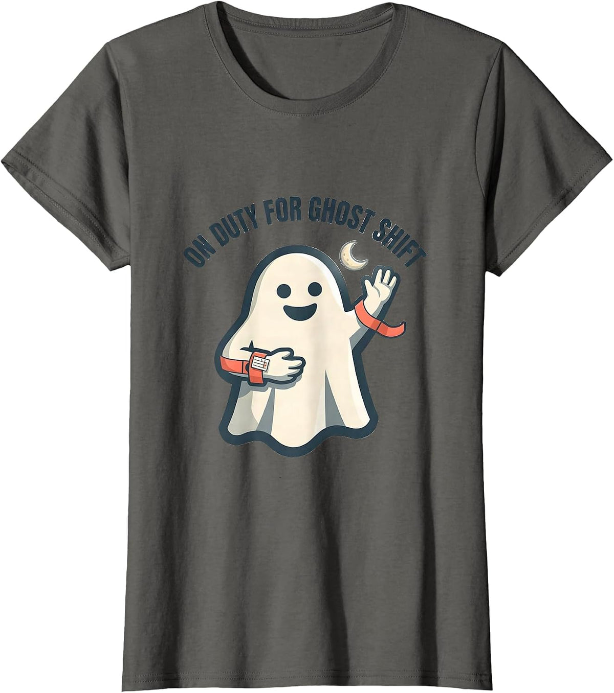 Women's On Duty For Ghost Shift Funny SPED Paraprofessional T-Shirt - Asphalt Grey