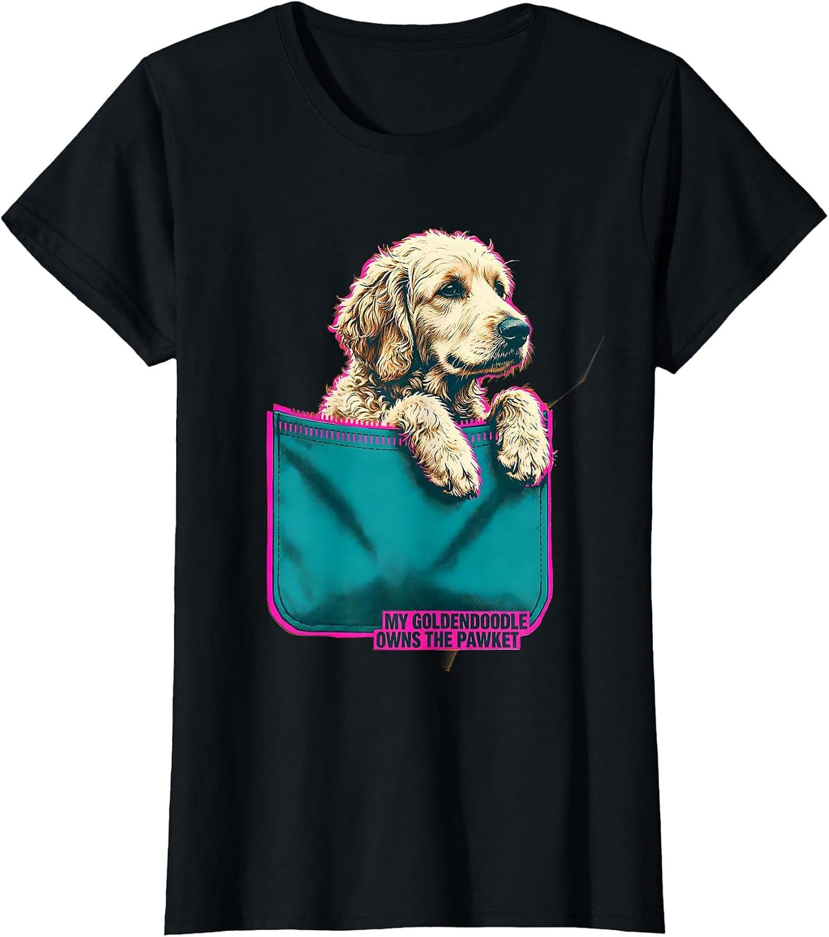 My Goldendoodle Owns The Pawket Cute Pet Lover Gift T-Shirt - Black
