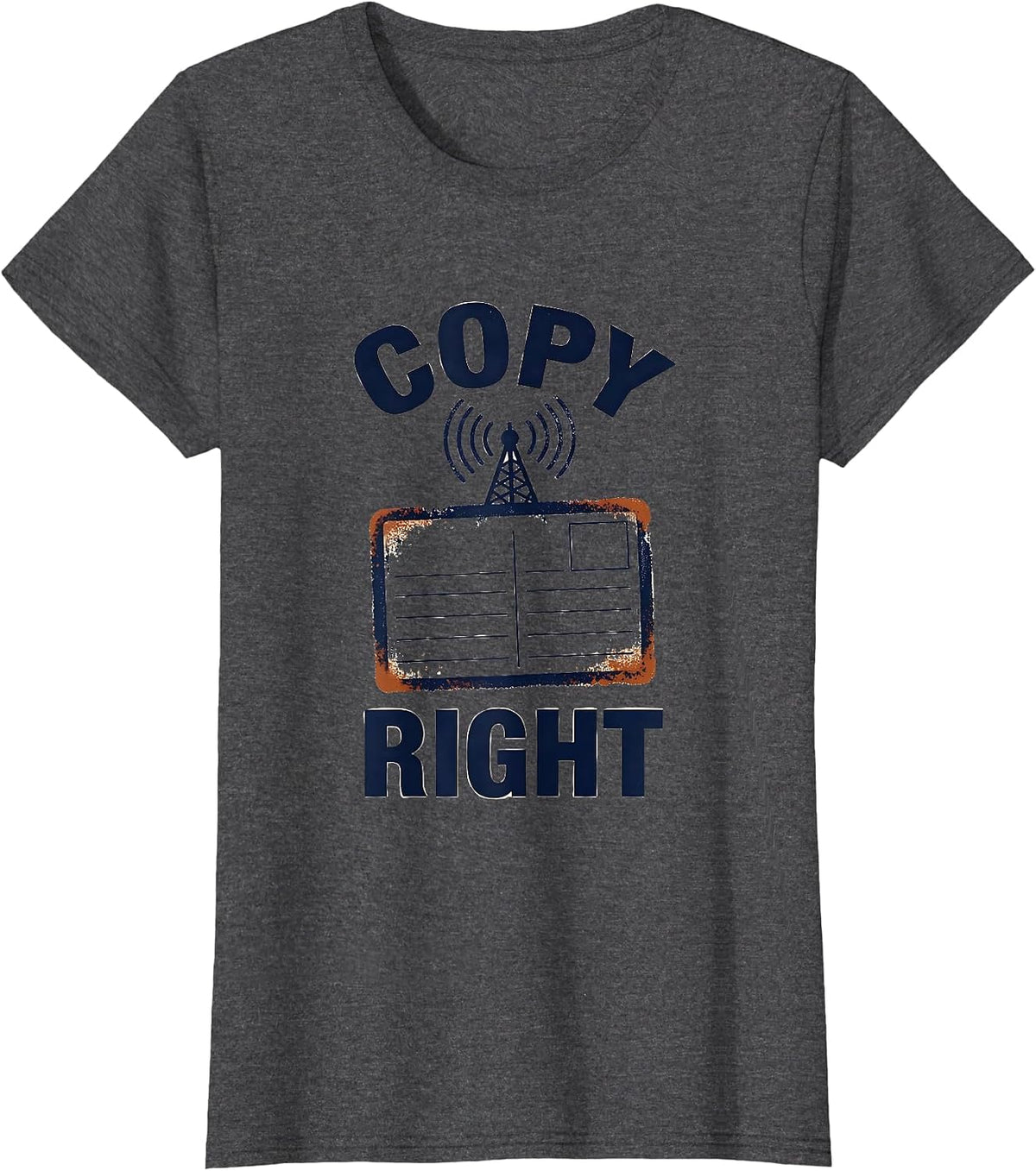 Women's Copy Right Funny Ham Radio Operator Hobbyist Humor T-Shirt - Dark Heather Grey