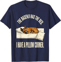 The Basenji Has The Bed. I Have A Pillow Corner Dog Lover T-Shirt - Navy Blue