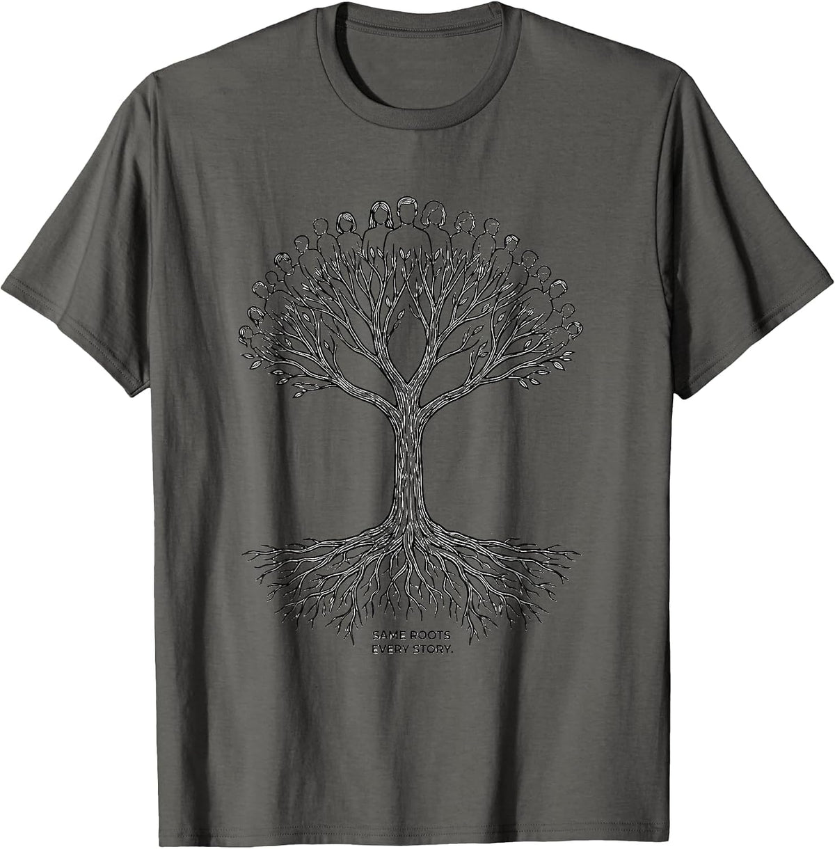 Men's Same Roots Every Story Family Reunion Matching Group Pride T-Shirt - Asphalt Grey