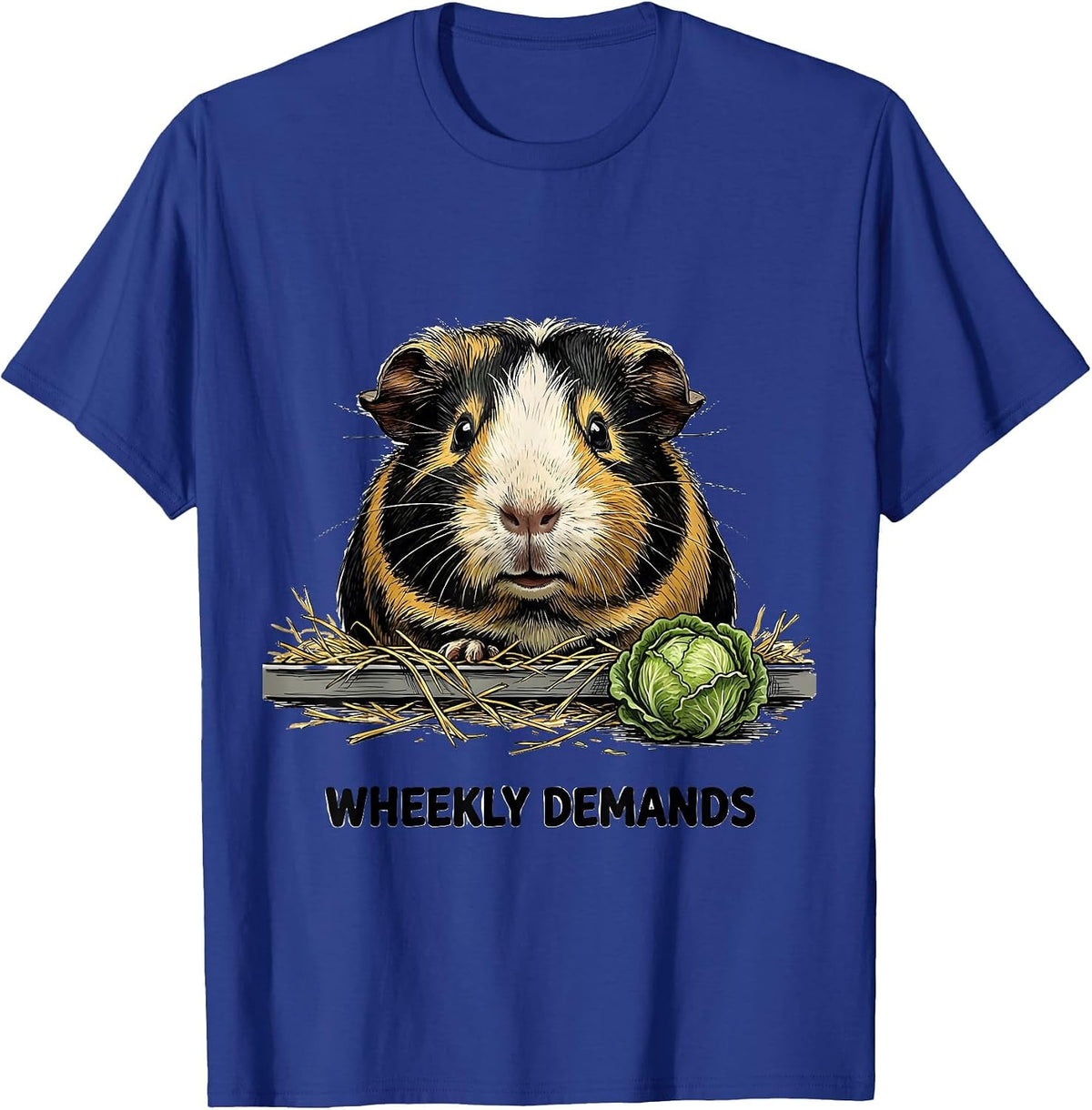 Men's Wheekly Demands Funny Guinea Pig Pet Lover Gift T-Shirt - Royal Blue