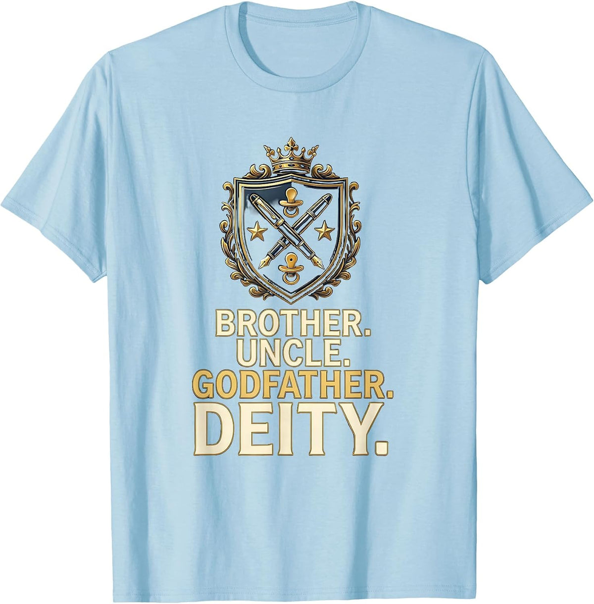 Men's Brother Uncle Godfather Deity Funny Family Pride Uncle Gift T-Shirt - Baby Blue