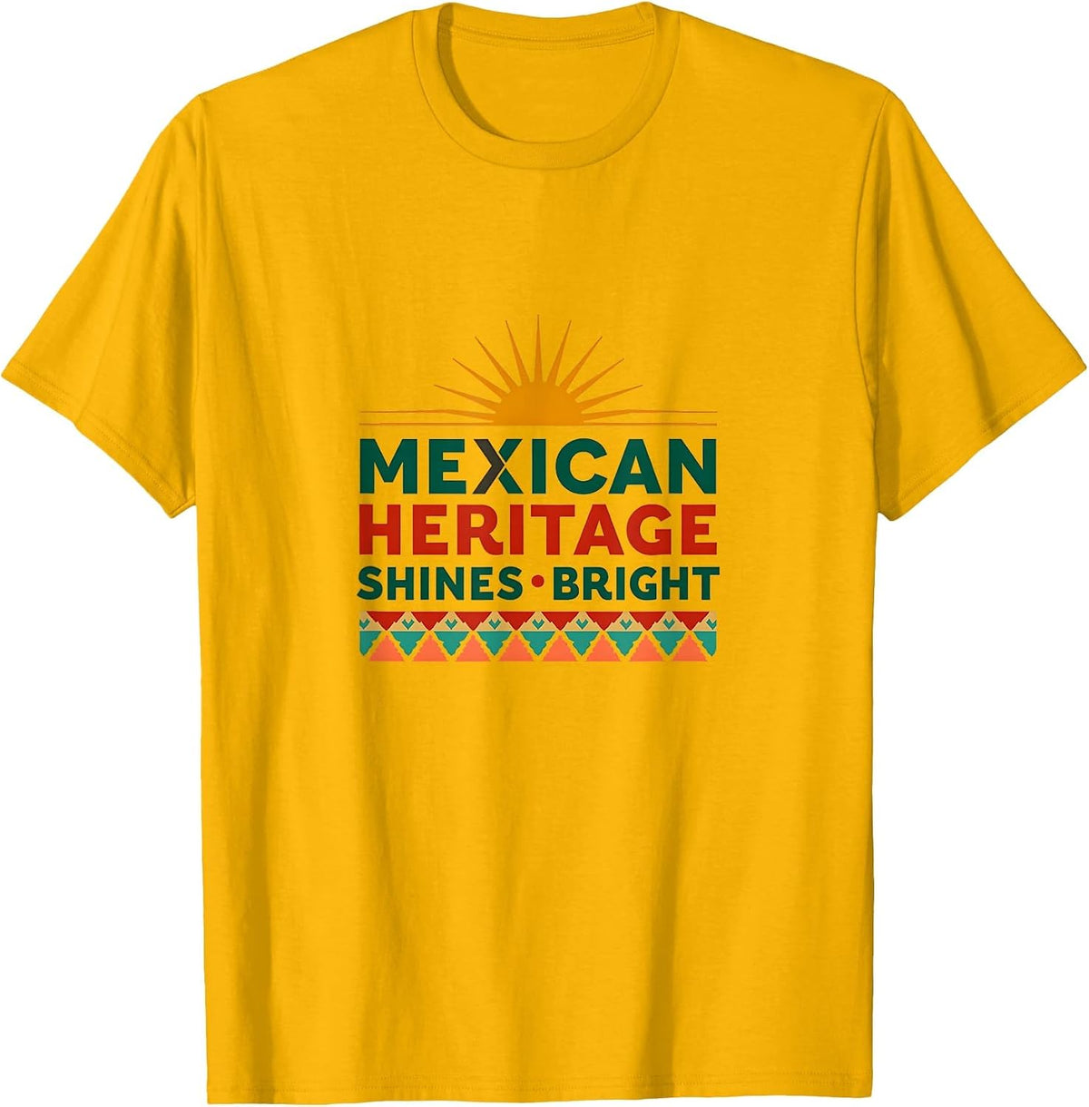 Mexican Heritage Shines Bright Cinco de Mayo T-Shirt - Golden Yellow