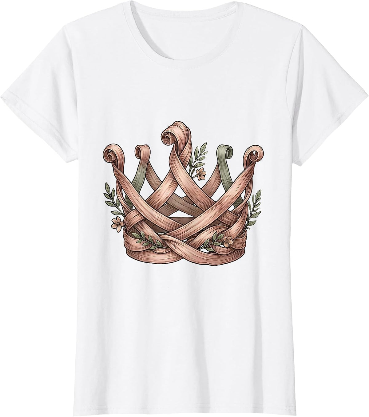 Rainbow Ribbon Crown Pride Graphic T-Shirt - White
