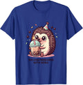 Six And Obsessed With Boba Kawaii Chibi Hedgehog Boba Tea T-Shirt - Royal Blue
