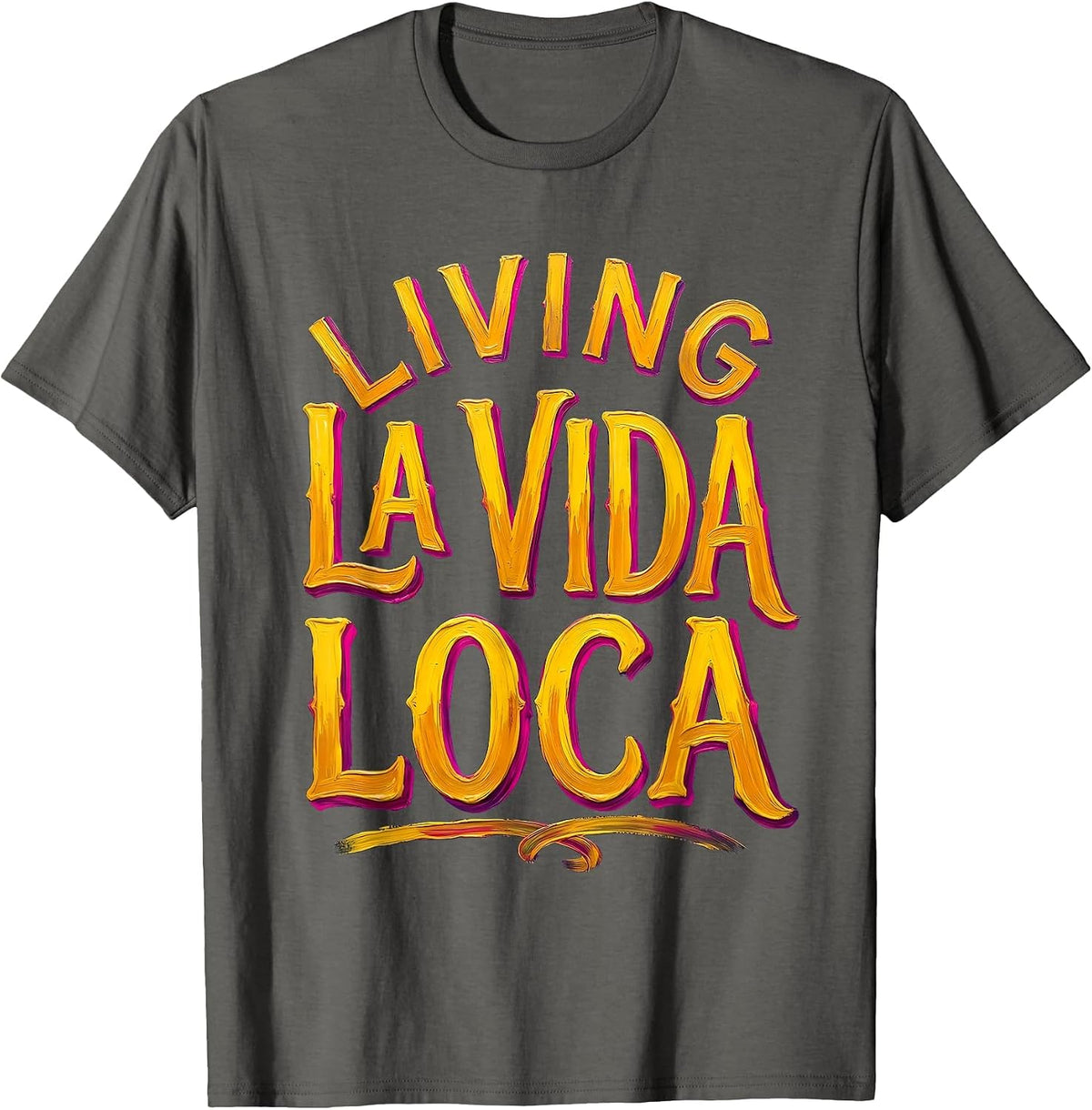 Cinco de Mayo Living La Vida Loca Fiesta Design T-Shirt - Asphalt Grey