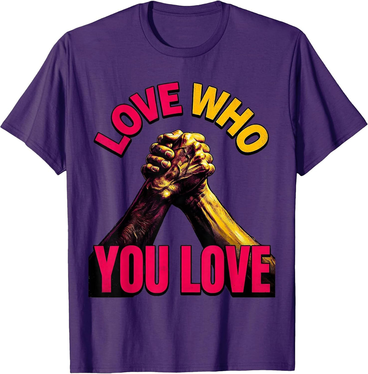 Love Who You Love Pride Graphic Design T-Shirt - Purple