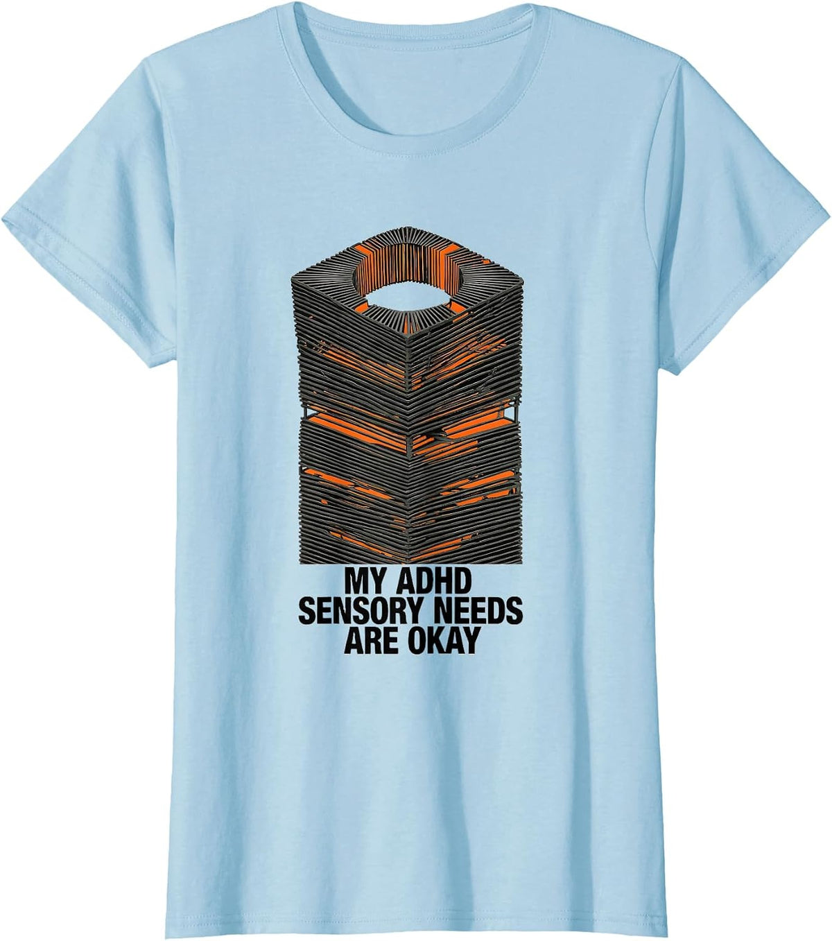 Women's My ADHD Sensory Needs Are Okay Stencil Graphic T-Shirt - Baby Blue