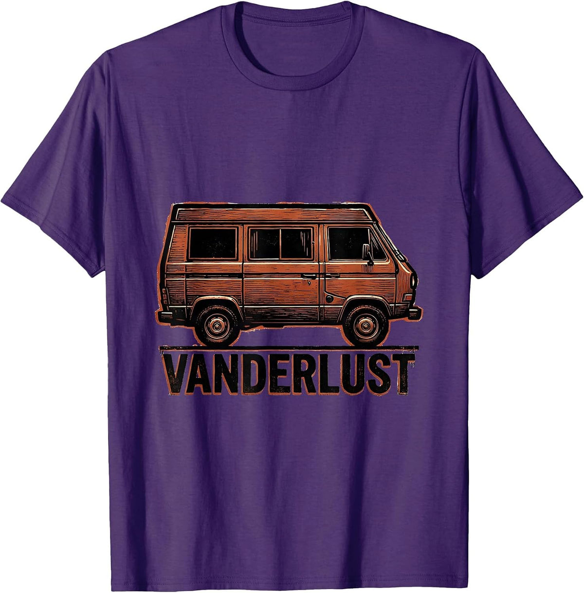 Men's Vanderlust Retro Van Life Nomads Camper Van Dwellers Road T-Shirt - Purple