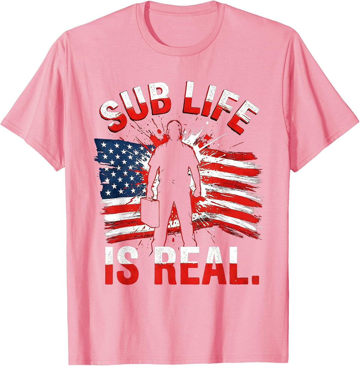 Sub Life Is Real Substitute Teacher Design T-Shirt - Pink